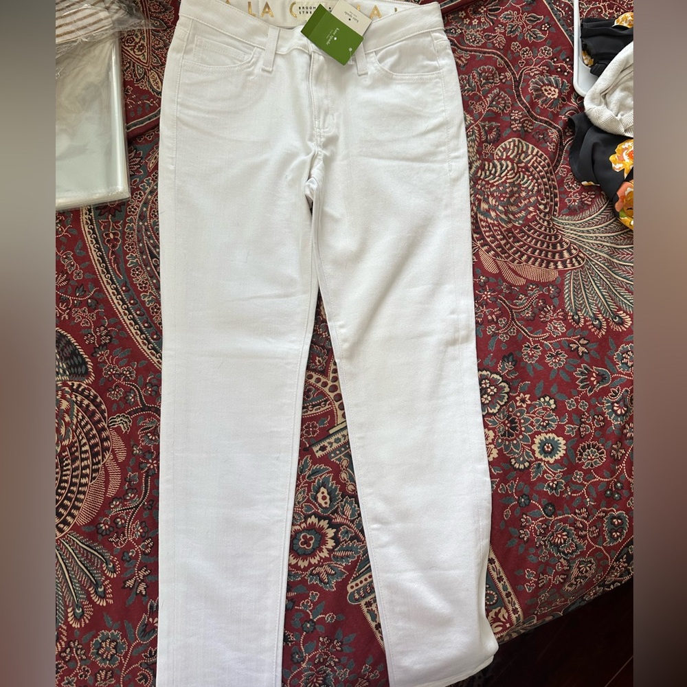 NWT Kate Spade Women's Straight Leg White Jeans size 27